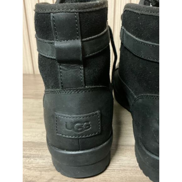 UGG Women’s Greda Leather Waterproof Boots Black Size 9 - 1112650 - Picture 6 of 8